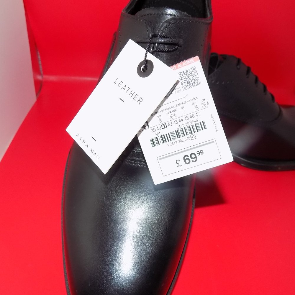 zara men leather lace up drerss shoes - Picture 3 of 6